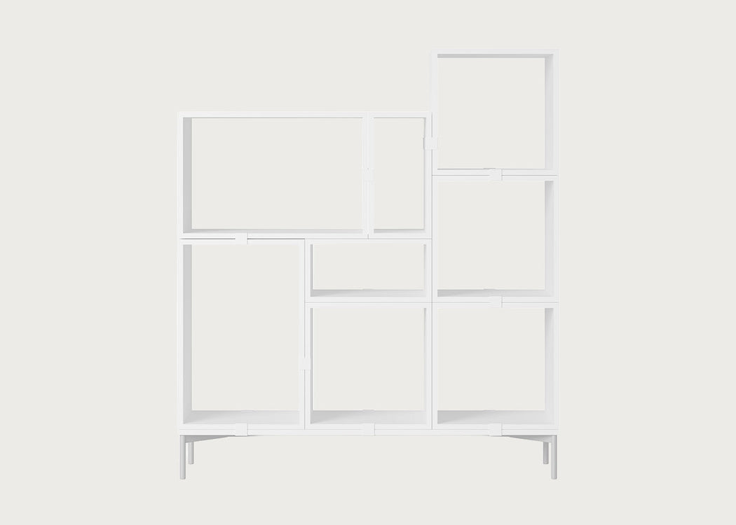 Stacked Storage System Bookcase Configuration 5 White