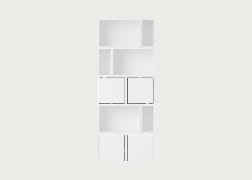 Stacked Storage System Bookcase Configuration 8 White