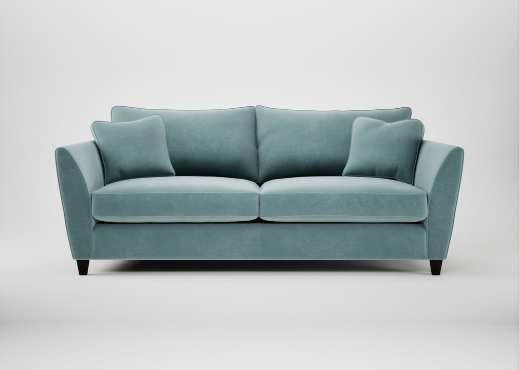 Torino 4 Seater Sofa Smart Luxe Velvet Mineral Blue / Black