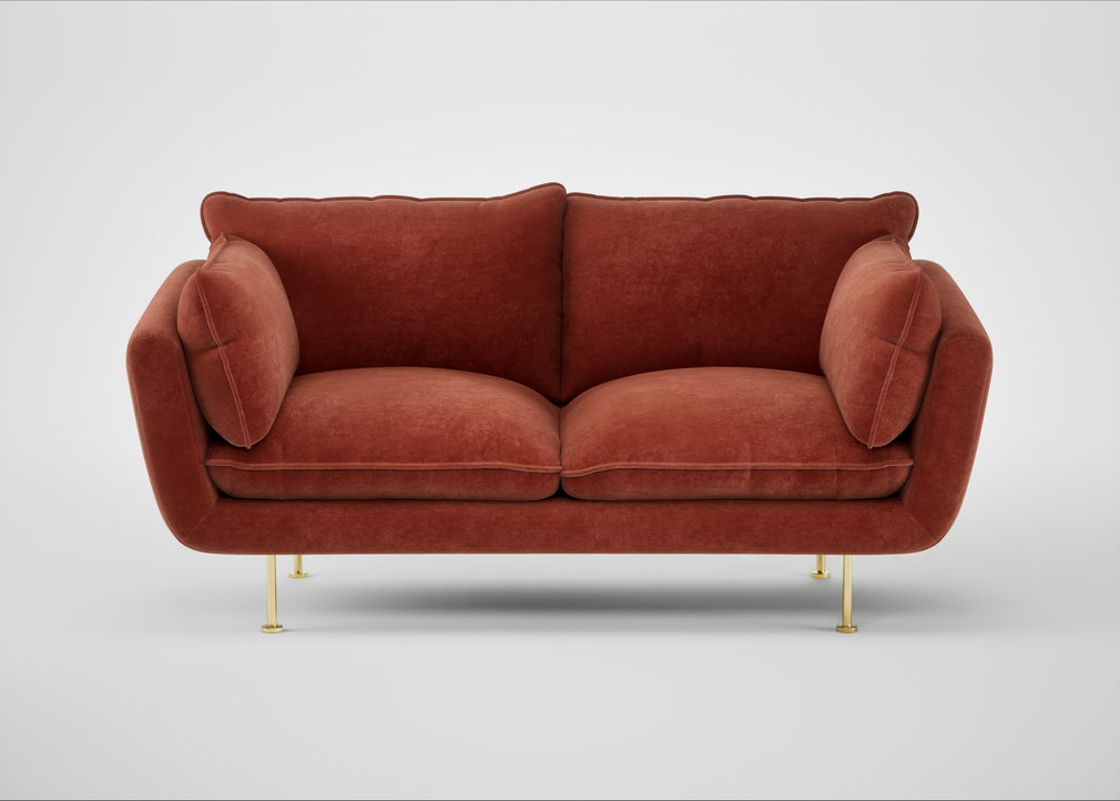 Allora 2 Seater Sofa Smart Luxe Velvet Tawny / Brass