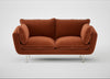 Allora 2 Seater Sofa Cotton Velvet Russet / Stainless Steel