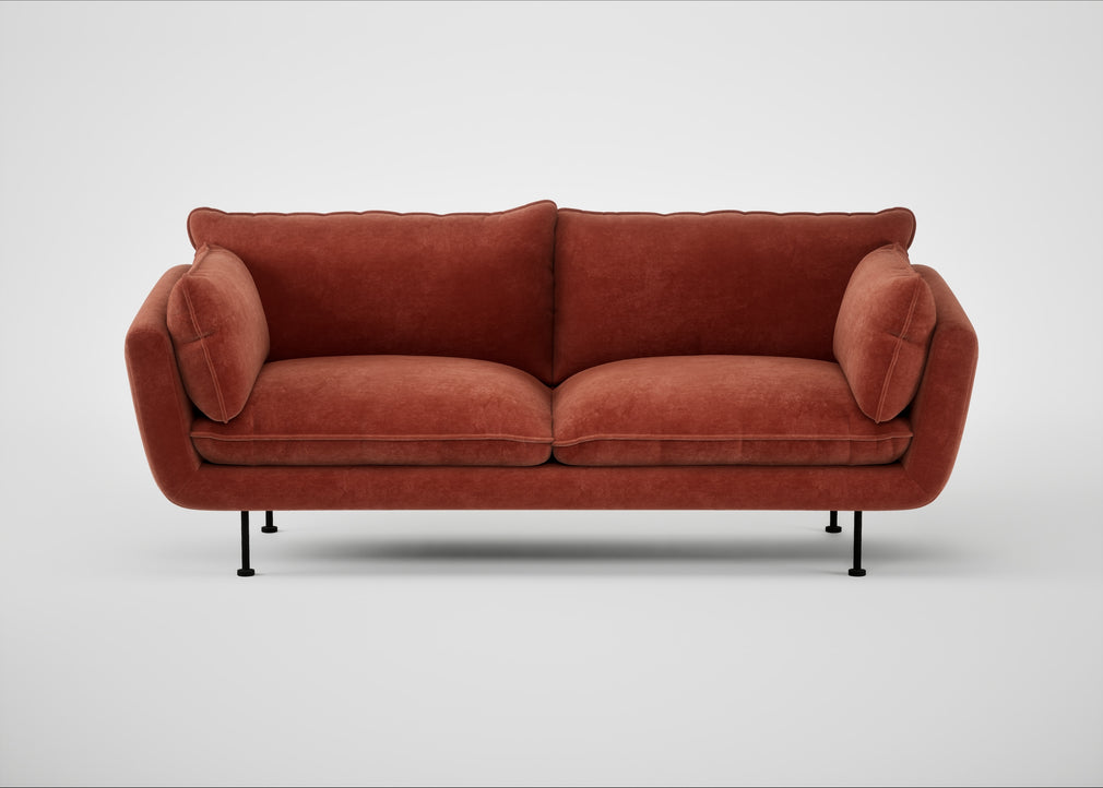 Allora 3 Seater Sofa Smart Luxe Velvet Tawny / Black