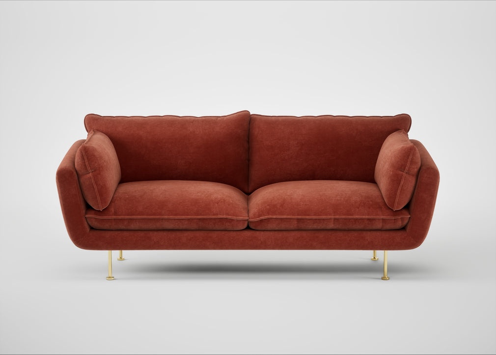 Allora 3 Seater Sofa Smart Luxe Velvet Tawny / Brass