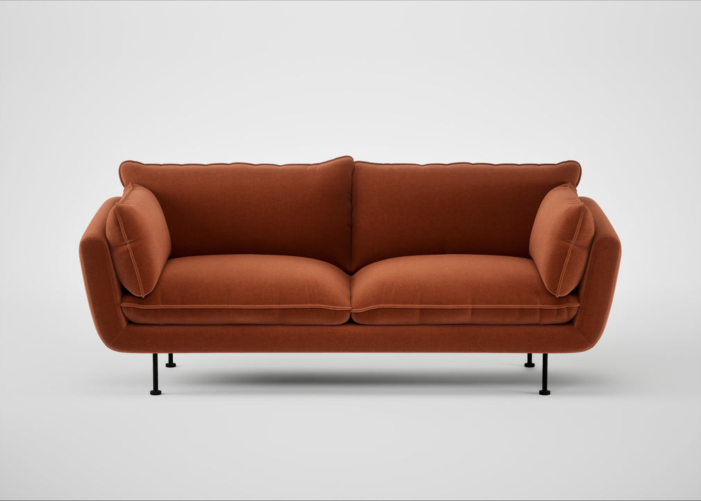Allora 3 Seater Sofa Cotton Velvet Russet / Black