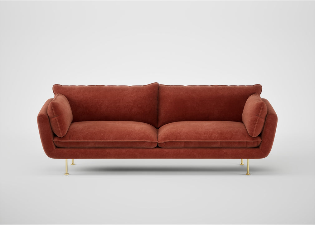 Allora 4 Seater Sofa Smart Luxe Velvet Tawny / Brass
