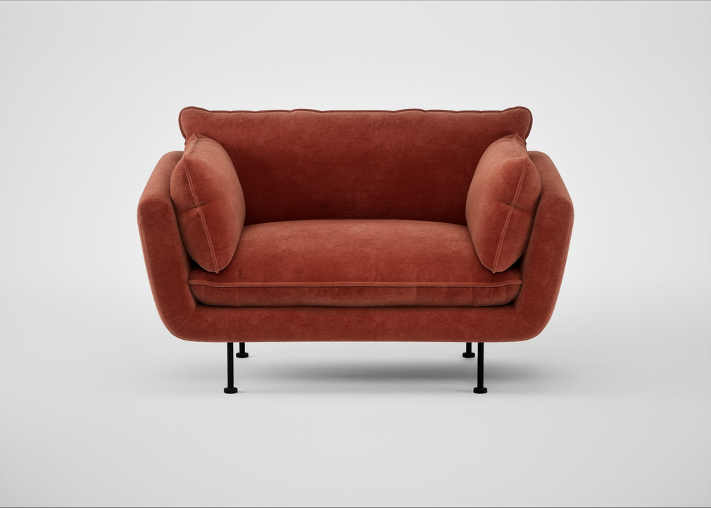 Allora Loveseat Smart Luxe Velvet Tawny / Black