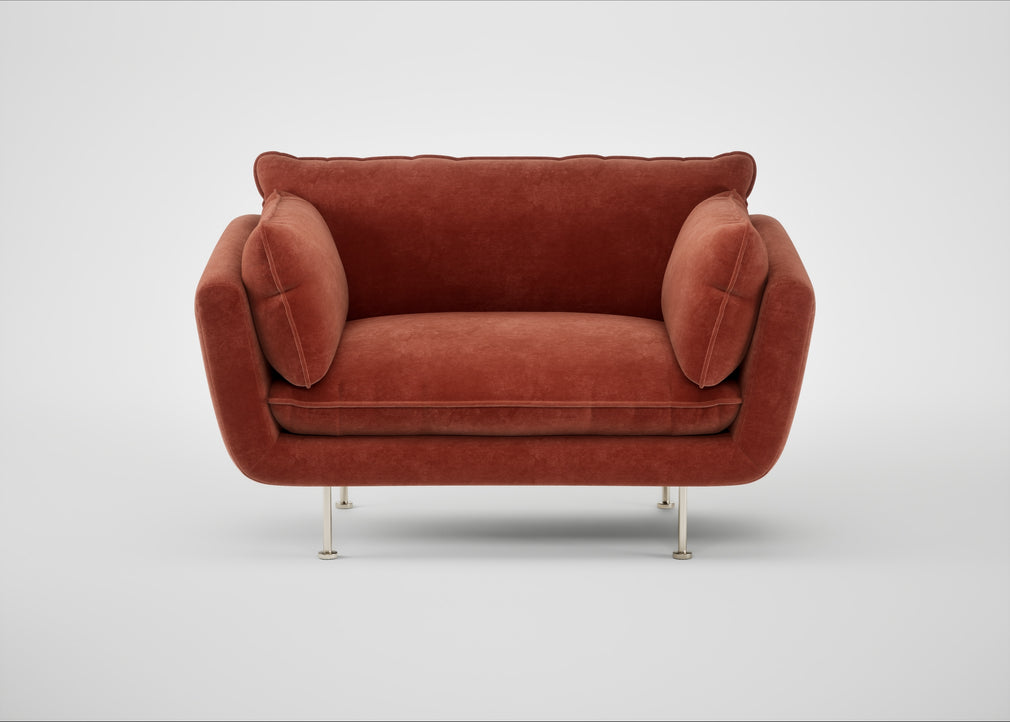 Allora Loveseat Smart Luxe Velvet Tawny / Stainless Steel