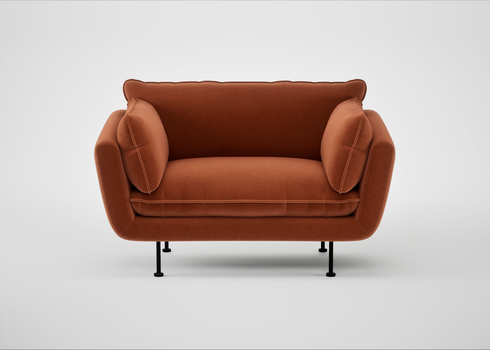Allora Loveseat Cotton Velvet Russet / Black