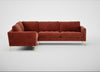 Eton Left Hand Facing Corner Sofa Smart Luxe Velvet Tawny / Brass