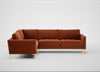 Eton Left Hand Facing Corner Sofa Cotton Velvet Russet / Brass