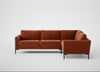 Eton Right Hand Facing Corner Sofa Cotton Velvet Russet / Black