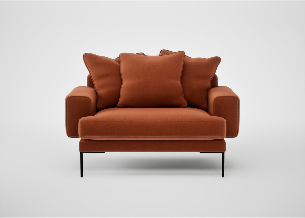 Torrington Loveseat Cotton Velvet Russet