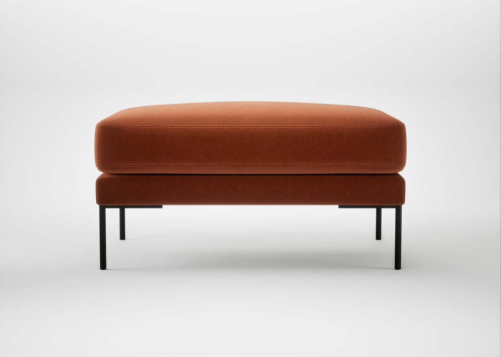 Torrington Ottoman Cotton Velvet Russet