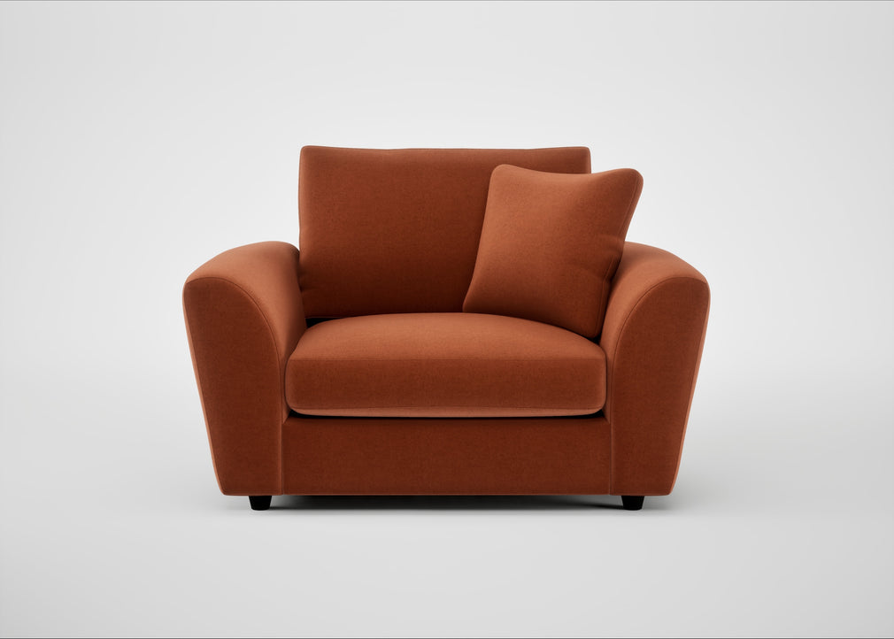 Snooze Loveseat Cotton Velvet Russet