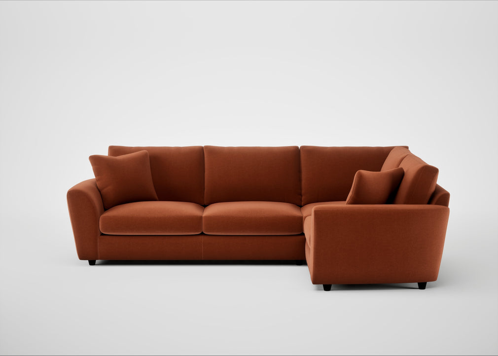Snooze Right Hand Facing Corner Sofa Cotton Velvet Russet