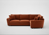 Snooze Right Hand Facing Corner Sofa Cotton Velvet Russet