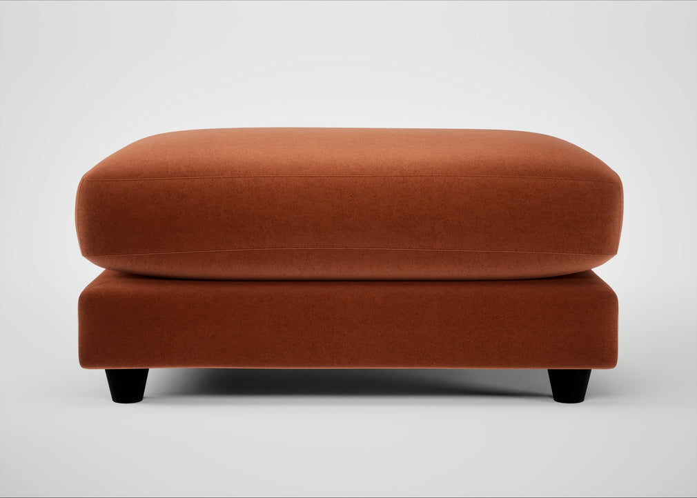Snooze Footstool Cotton Velvet Russet