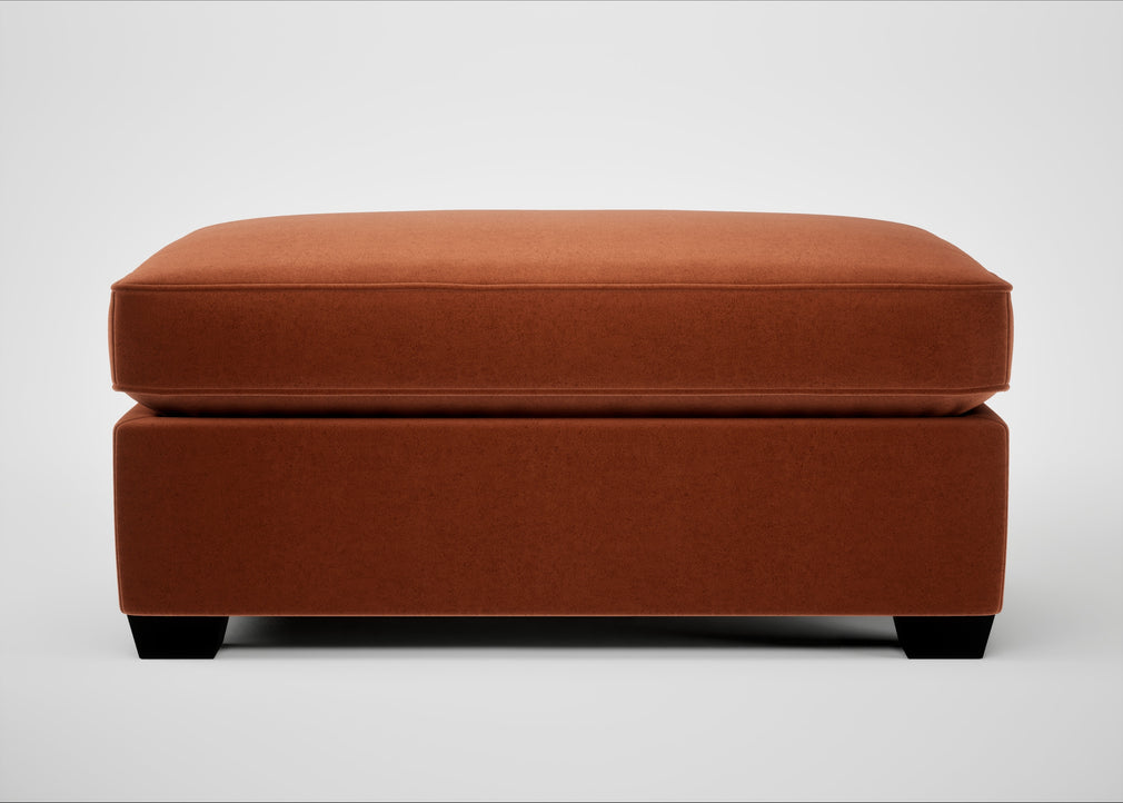 Torino Footstool Cotton Velvet Russet / Black