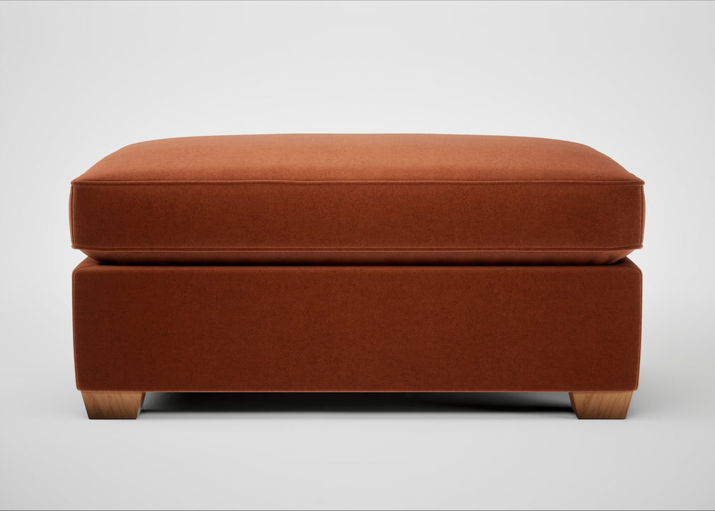 Torino Footstool Cotton Velvet Russet / Natural