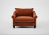 Devon Loveseat Cotton Velvet Russet / Black