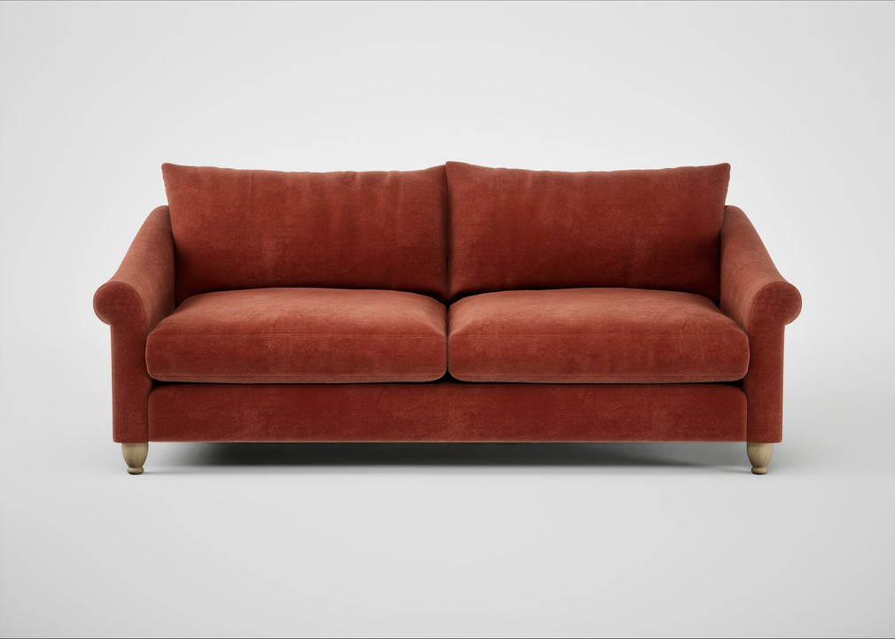 Devon 4 Seater Sofa Smart Luxe Velvet Tawny / Natural