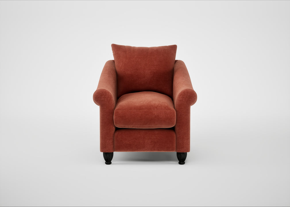 Devon Armchair Smart Luxe Velvet Tawny / Black