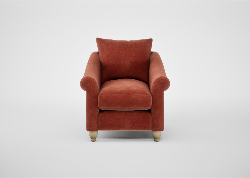 Devon Armchair Smart Luxe Velvet Tawny / Natural