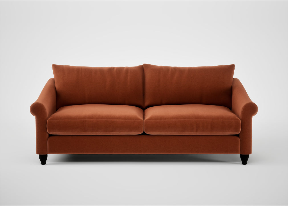 Devon 4 Seater Sofa Cotton Velvet Russet / Black