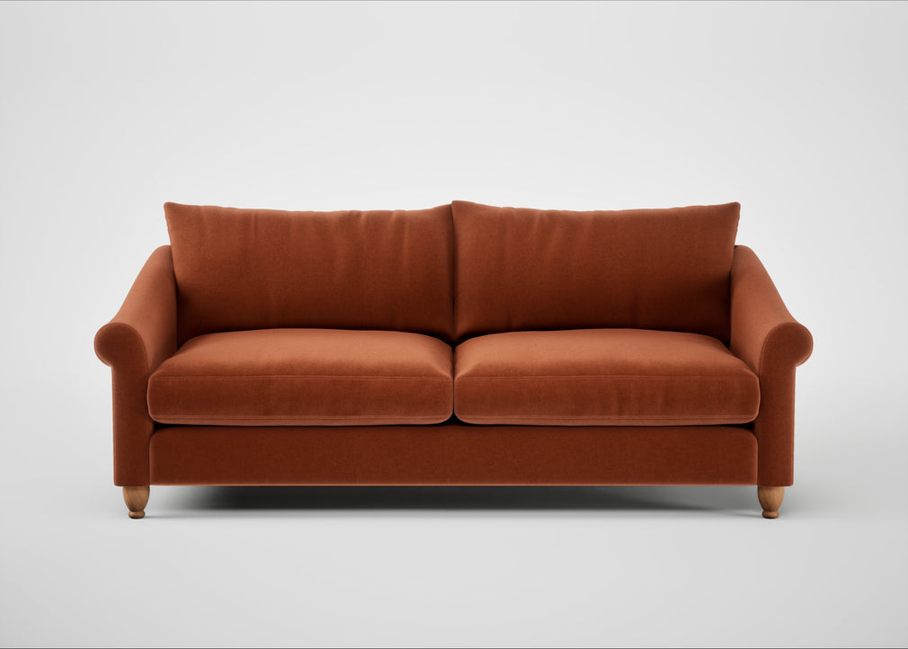 Devon 4 Seater Sofa Cotton Velvet Russet / Natural