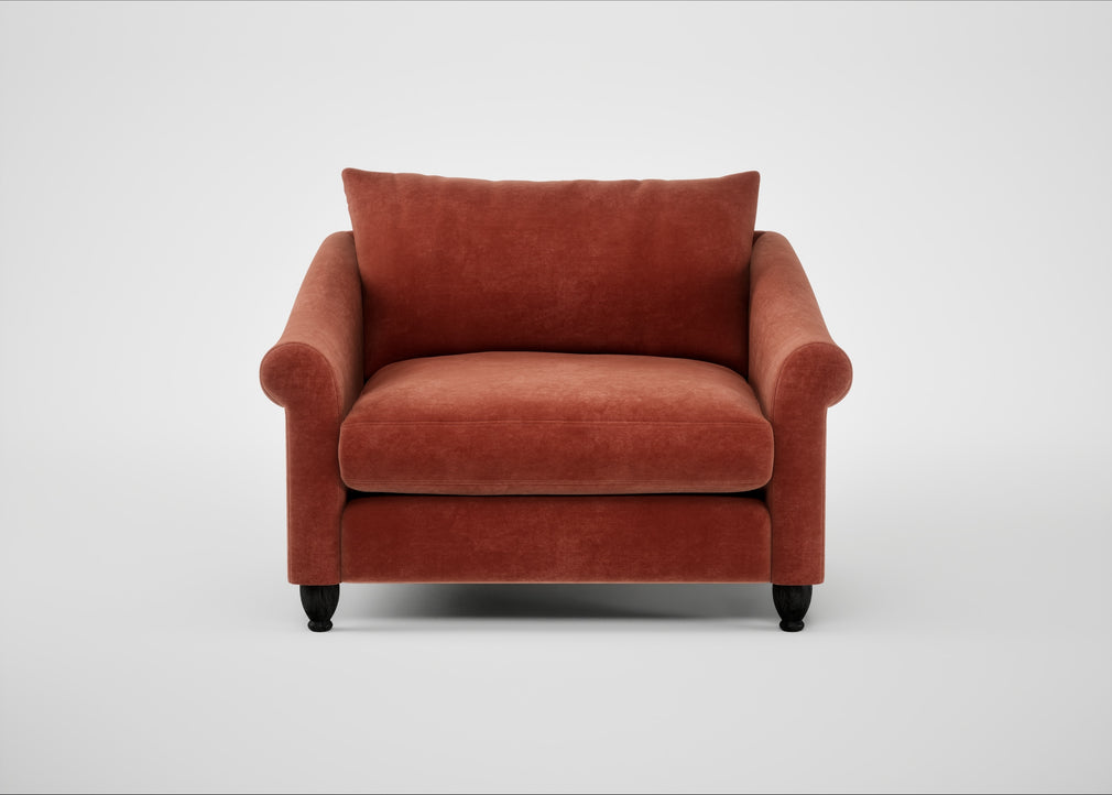 Devon Loveseat Smart Luxe Velvet Tawny / Black