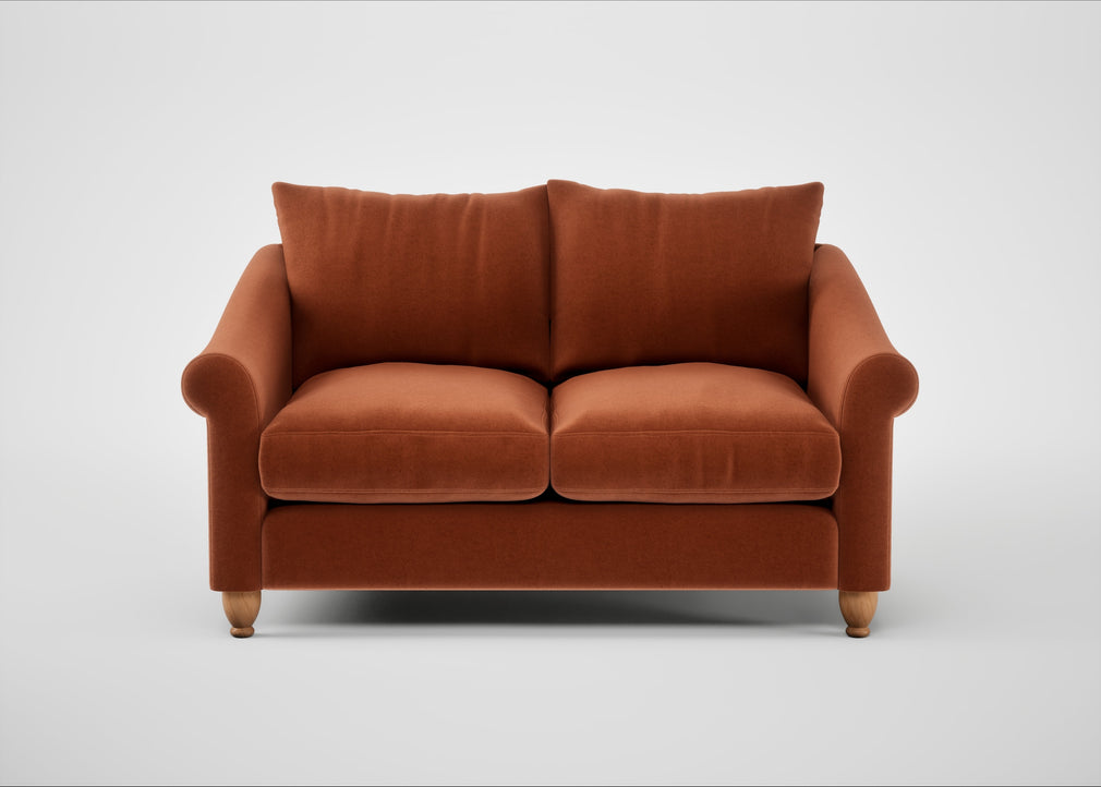 Devon 2 Seater Sofa Cotton Velvet Russet / Natural