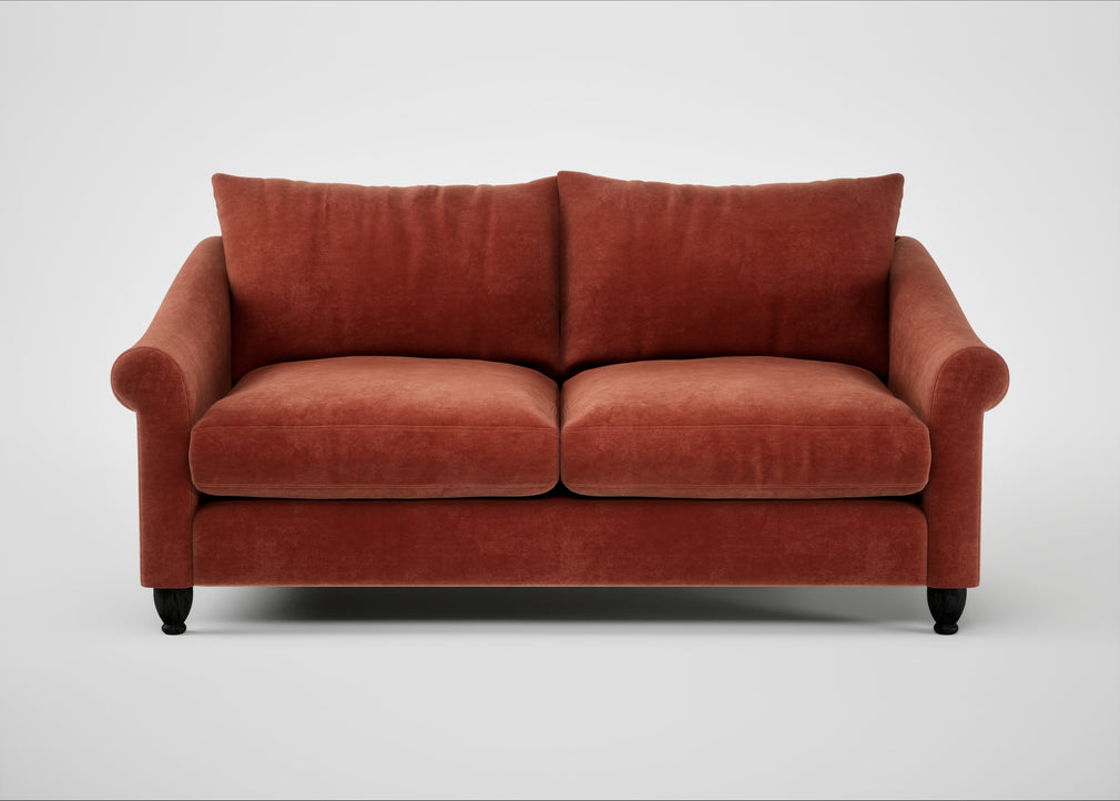 Devon 3 Seater Sofa Smart Luxe Velvet Tawny / Black