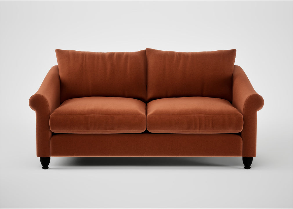 Devon 3 Seater Sofa Cotton Velvet Russet / Black