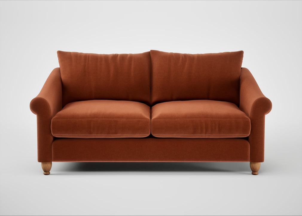 Devon 3 Seater Sofa Cotton Velvet Russet / Natural