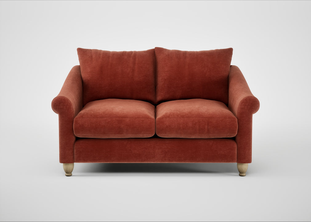 Devon 2 Seater Sofa Smart Luxe Velvet Tawny / Natural