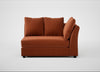 Tailor Large Curved Right Hand Facing Corner Unit Cotton Velvet Russet / Black