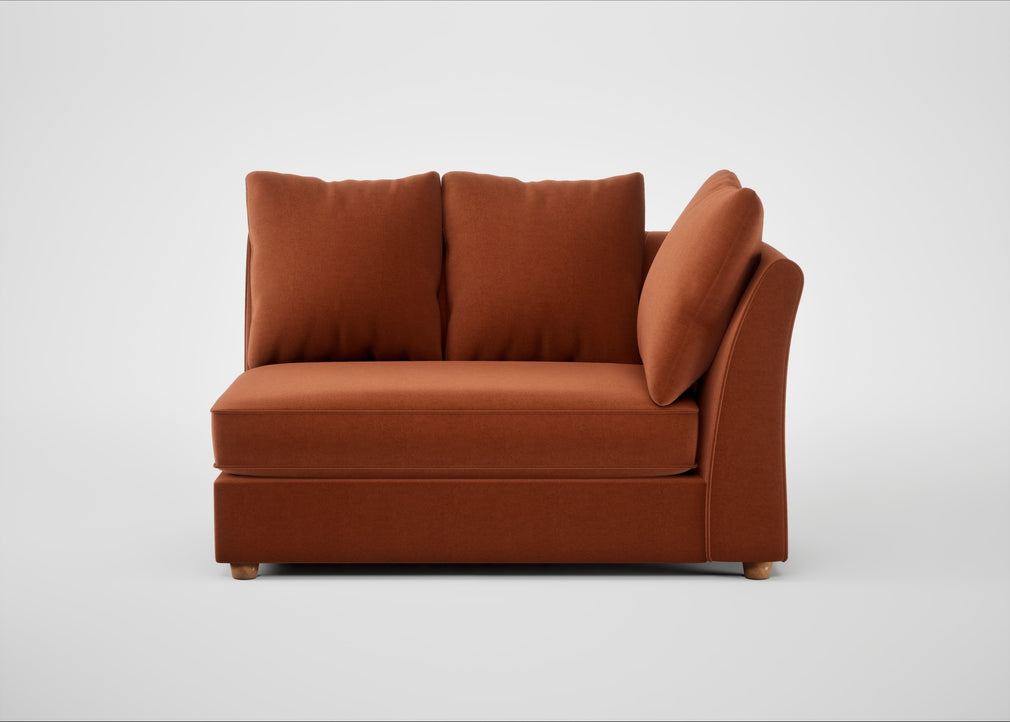 Tailor Large Curved Right Hand Facing Corner Unit Cotton Velvet Russet / Natural