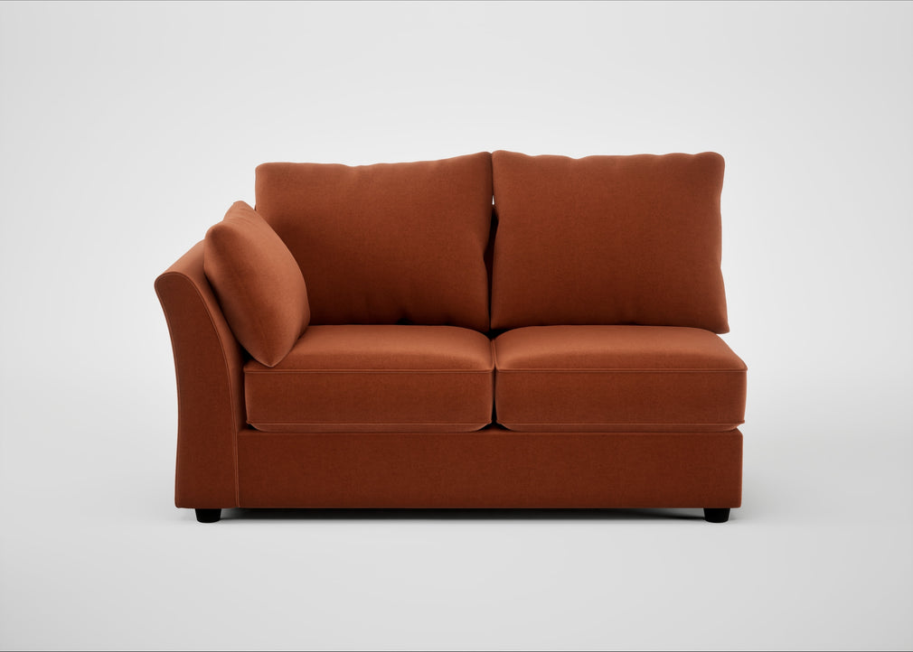 Tailor Medium Left Hand Facing Corner Unit Cotton Velvet Russet / Black