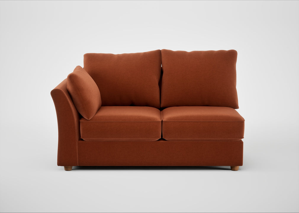 Tailor Medium Left Hand Facing Corner Unit Cotton Velvet Russet / Natural