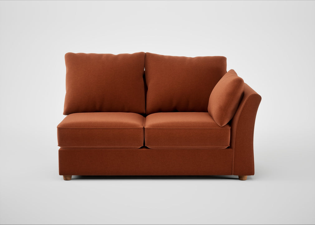 Tailor Medium Right Hand Facing Corner Unit Cotton Velvet Russet / Natural