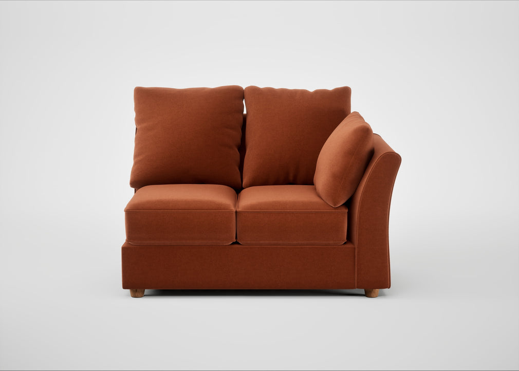 Tailor Double Right Hand Facing Corner Unit Cotton Velvet Russet / Natural