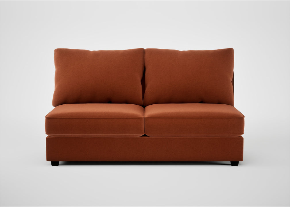Tailor Large Armless Unit Cotton Velvet Russet / Black