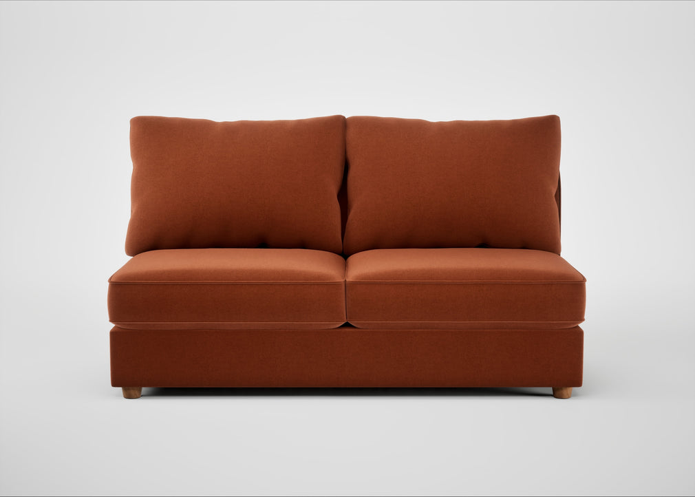 Tailor Large Armless Unit Cotton Velvet Russet / Natural