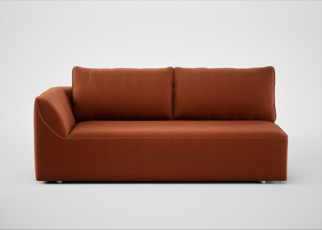 Morven Left Hand Facing 3 Seater Unit Cotton Velvet Russet