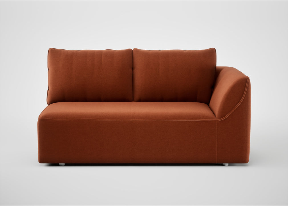 Morven Right Hand Facing 2 Seater Unit Cotton Velvet Russet