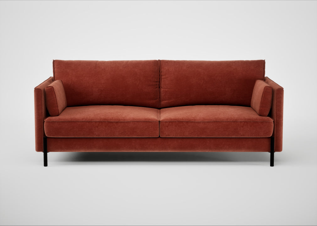 Tortona 3 Seater Sofa Smart Luxe Velvet Tawny
