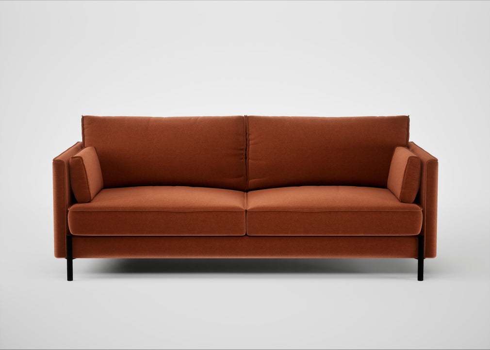 Tortona 3 Seater Sofa Cotton Velvet Russet