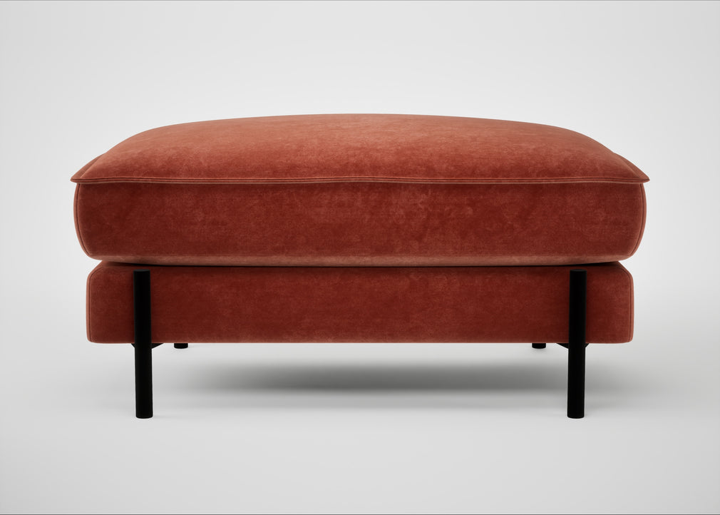 Tortona Footstool Smart Luxe Velvet Tawny