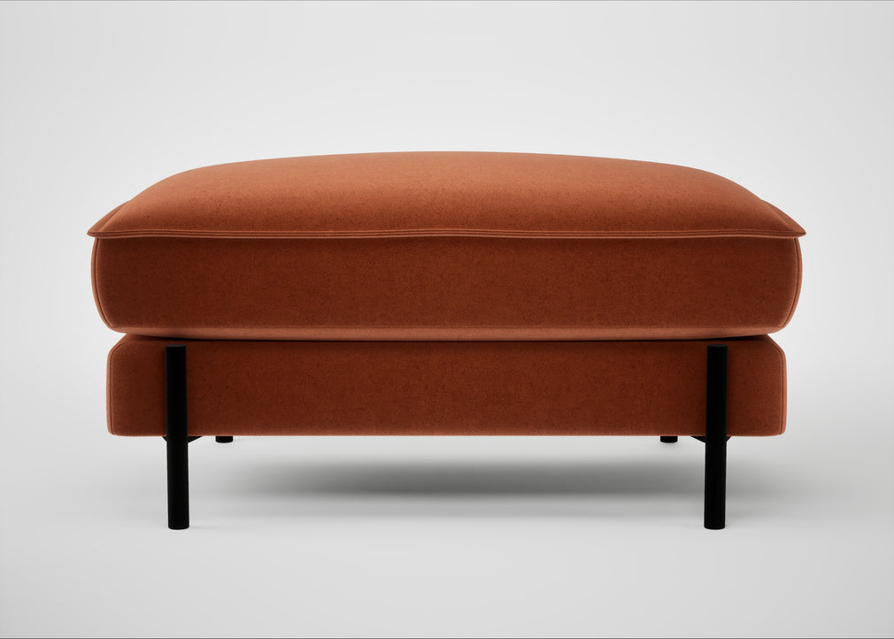 Tortona Footstool Cotton Velvet Russet