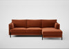Tortona Right Hand Facing Corner Chaise Cotton Velvet Russet